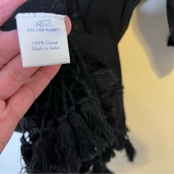 Roberta Roller Rabbit Lucknow Serafina Tunic Black Tassel Swim Cover Up Size M - Picture 8 of 8